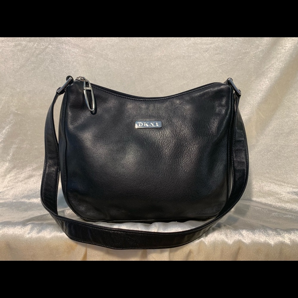 DKNY Black leather satchel bag